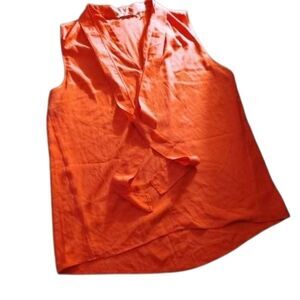 T Tahari Red Asymmetrical Blouse (401)